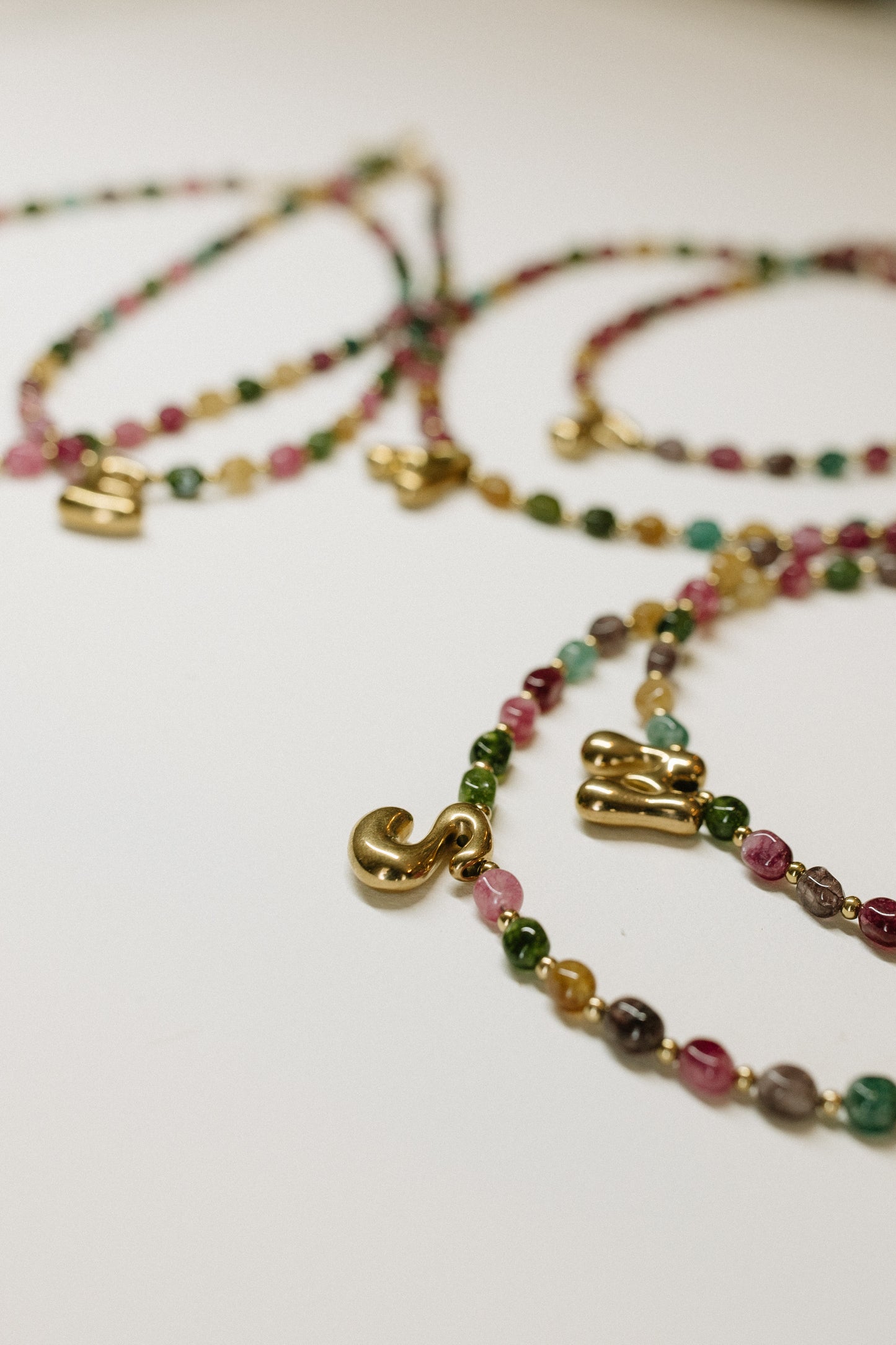 Bubble Letter Colorful Initial Necklace A-Z
