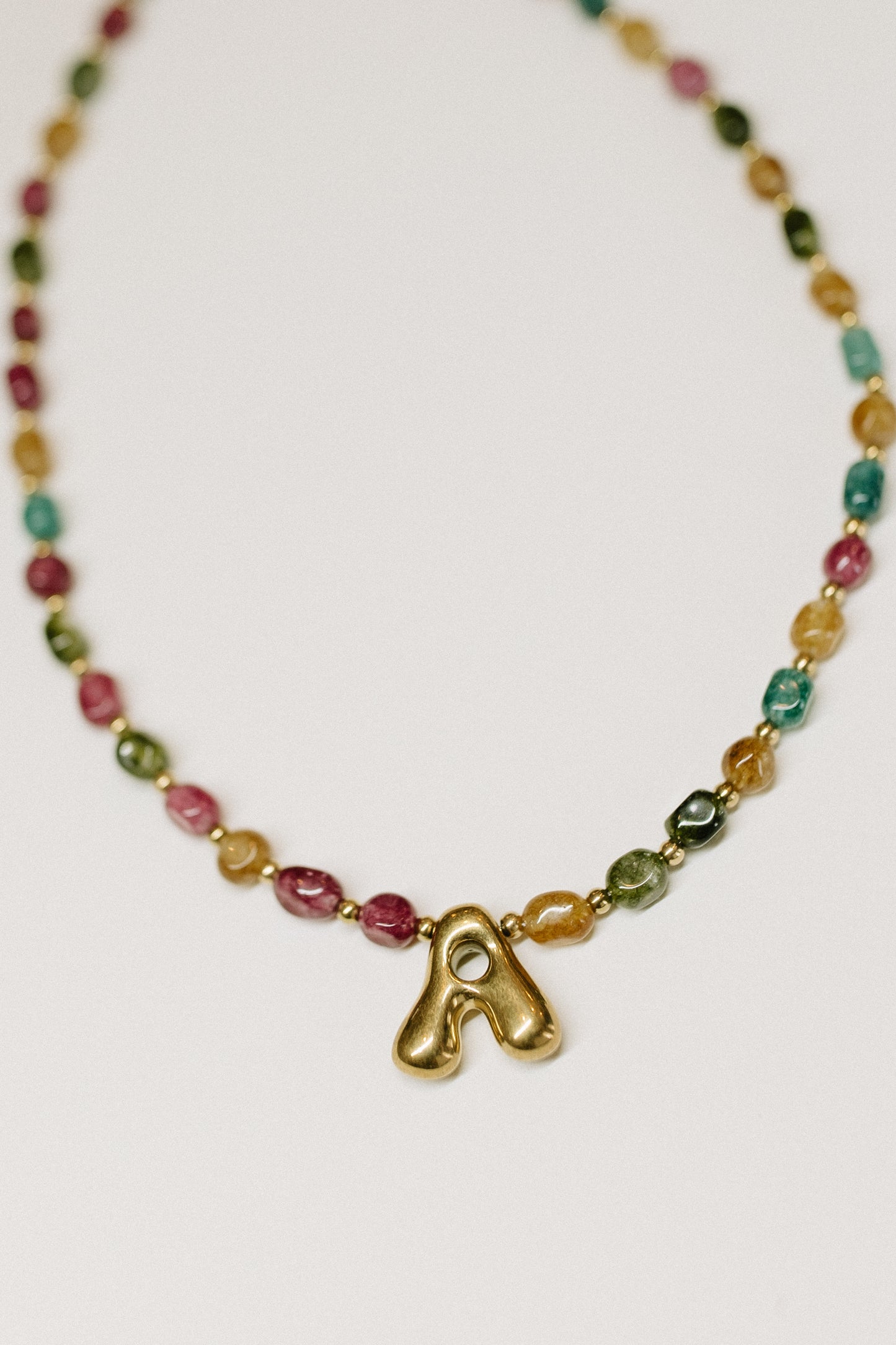Bubble Letter Colorful Initial Necklace A-Z