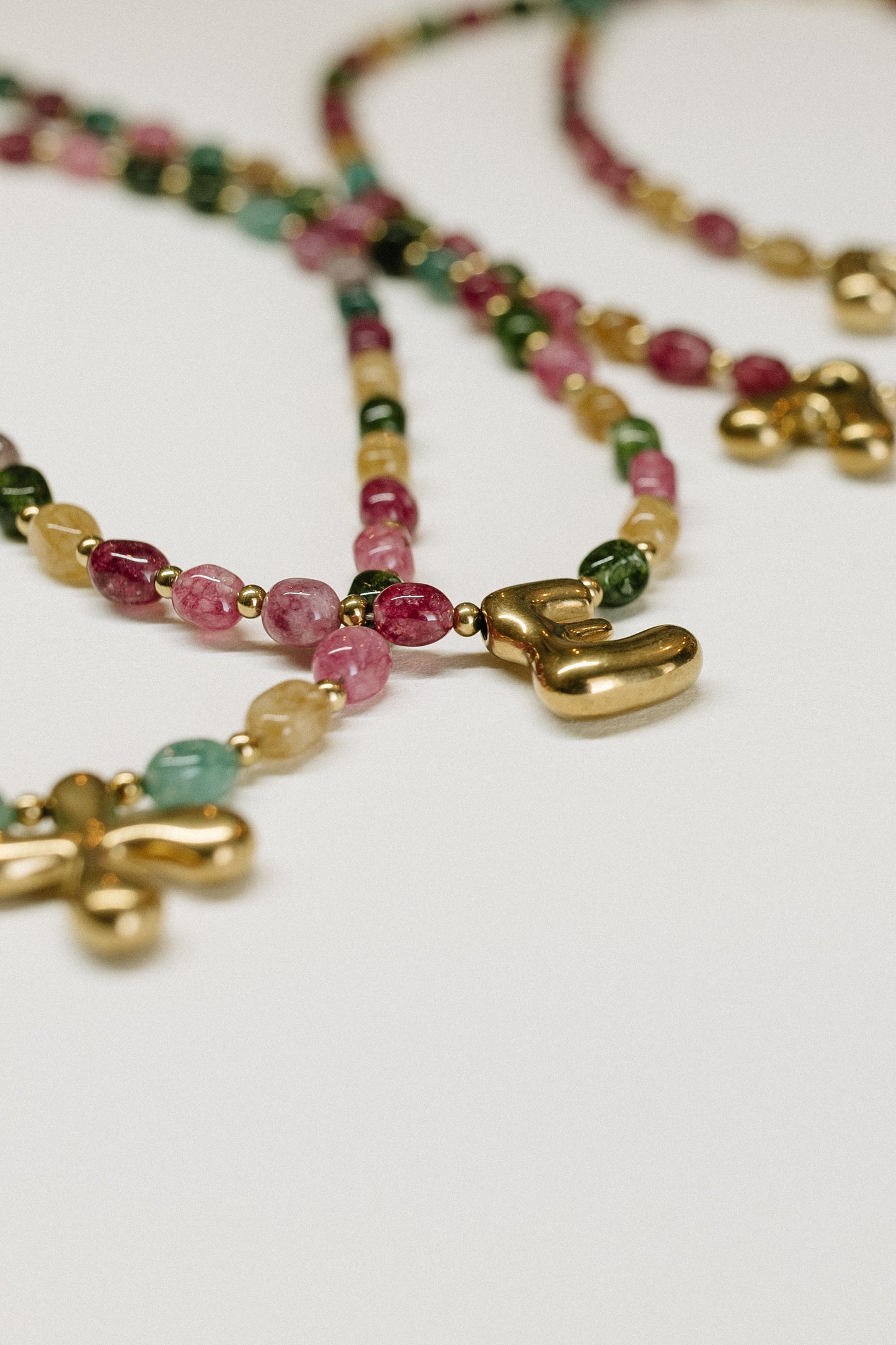 Bubble Letter Colorful Initial Necklace A-Z