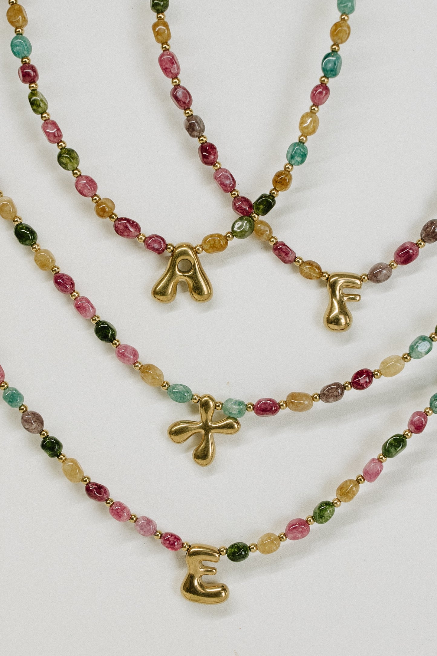 Bubble Letter Colorful Initial Necklace A-Z